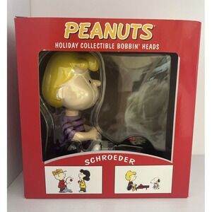 Peanuts 2000 Holiday‎ Collectible Bobbin Heads Schroeder Playing The Piano